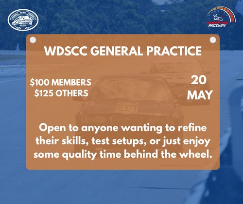 WDSCC General Practice — Muscle track day in Toowoomba, QLD on Wednesday 20 May 2026