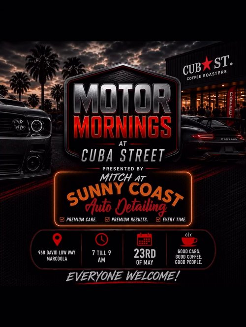 Motor Mornings — Classic car meet in Sunshine Coast, QLD on Saturday 23 May 2026