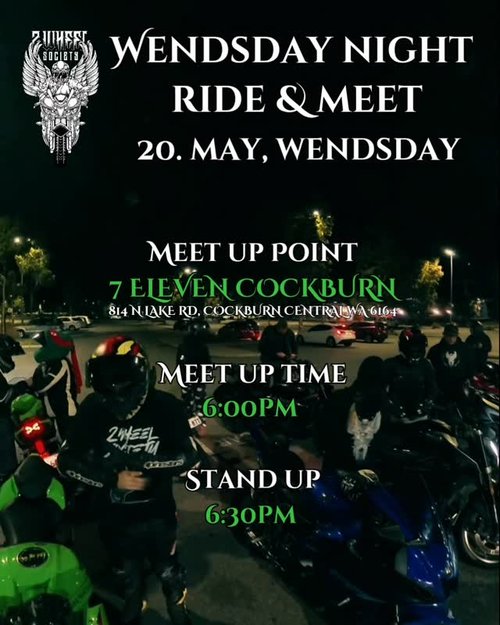 Wednesday Night Ride & Meet — car meet in Perth, WA on Wednesday 20 May 2026