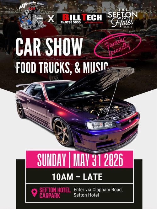 Car Show, Food Trucks, & Music — JDM/Muscle car meet in Sydney, NSW on Sunday 31 May 2026