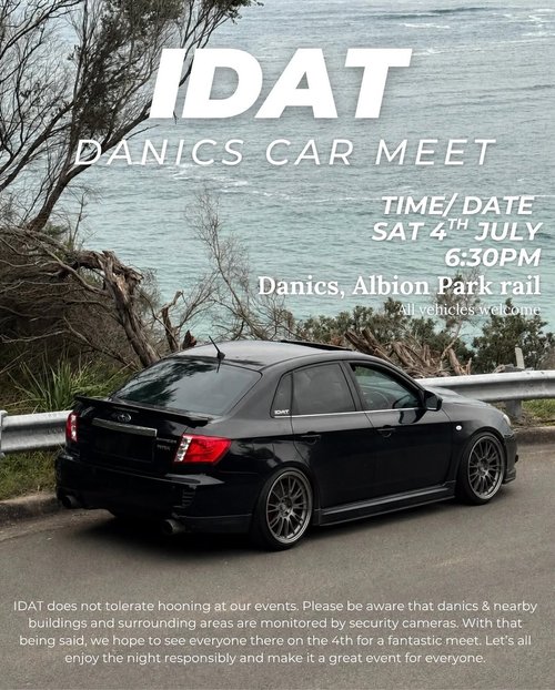 IDAT Danics Car Meet — car meet in Wollongong, NSW on Saturday 4 July 2026