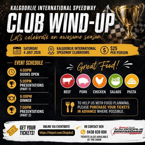 Kalgoorlie International Speedway Annual Wind-Up — Muscle car meet in Perth, WA on Saturday 4 July 2026