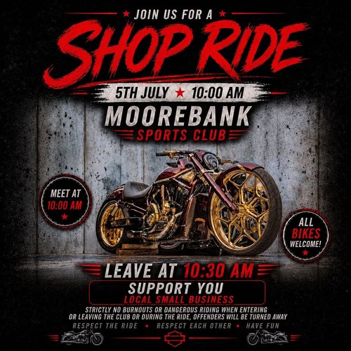 Elite Custom Harleys Shop Ride — Muscle car meet in Sydney, NSW on Sunday 5 July 2026