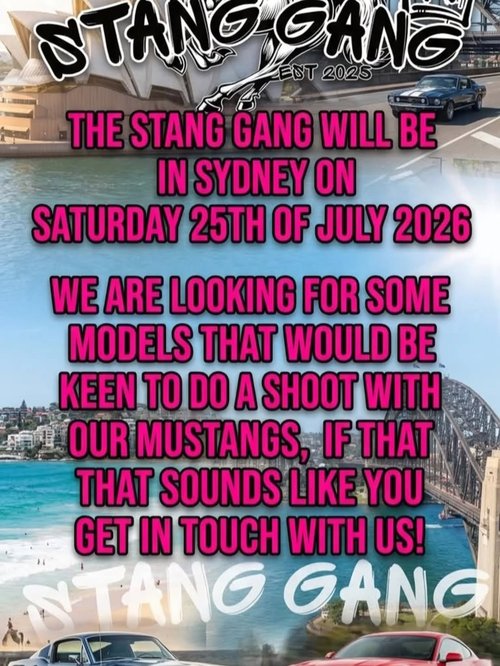 Stang Gang Sydney Photoshoot — Muscle/Stance car meet in Sydney, NSW on Saturday 25 July 2026