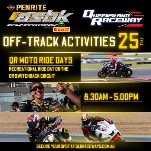 QR Moto Ride Days — track day in Brisbane, QLD on Thursday 25 June 2026