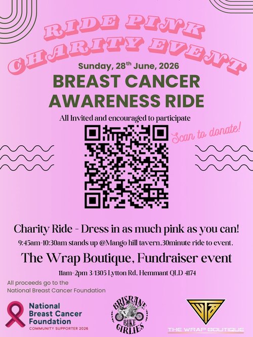 Ride Pink Charity Event — car meet in Brisbane, QLD on Sunday 28 June 2026