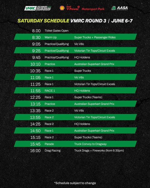 VMRC Round 3 — Muscle spectator event in Adelaide, SA on Saturday 6 June 2026