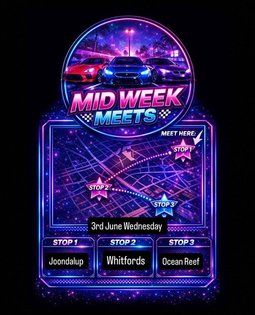 Mid Week Meets — car meet in Perth, WA on Wednesday 3 June 2026