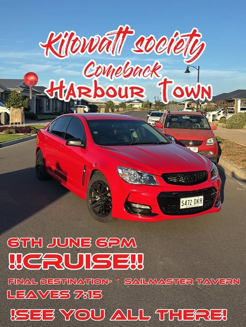 Kilowatt Society Comeback Harbour Town Cruise — Stance car meet in Adelaide, SA on Saturday 6 June 2026