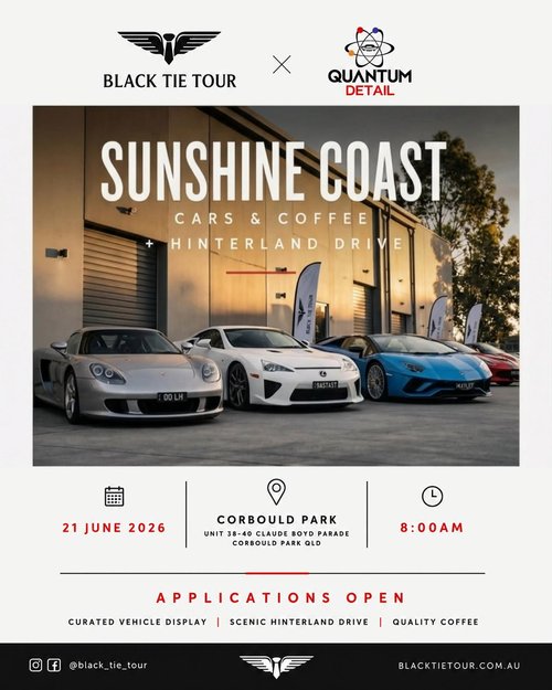 Sunshine Coast Cars & Coffee + Hinterland Drive — Euro/Exotic car meet in Sunshine Coast, QLD on Sunday 21 June 2026