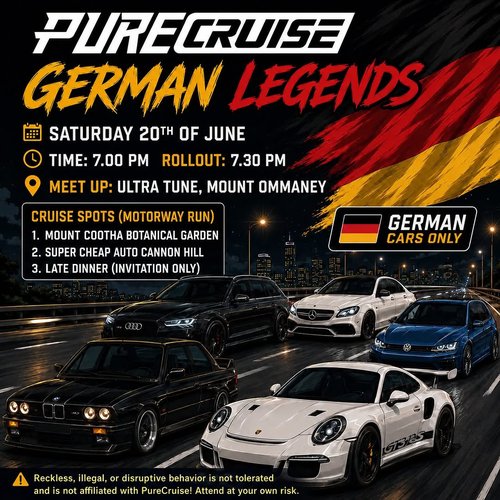 German Legends — Euro car meet in Brisbane, QLD on Saturday 20 June 2026
