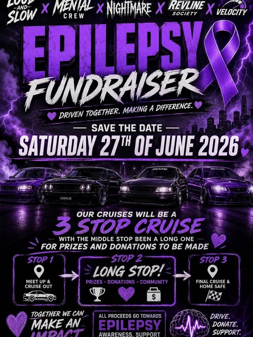 Epilepsy Fundraiser — Stance/JDM car meet in Melbourne, VIC on Saturday 27 June 2026