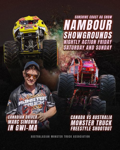 Sunshine Coast Ag Show Monster Truck Freestyle Shootout — spectator event in Sunshine Coast, QLD on Friday 12 June 2026