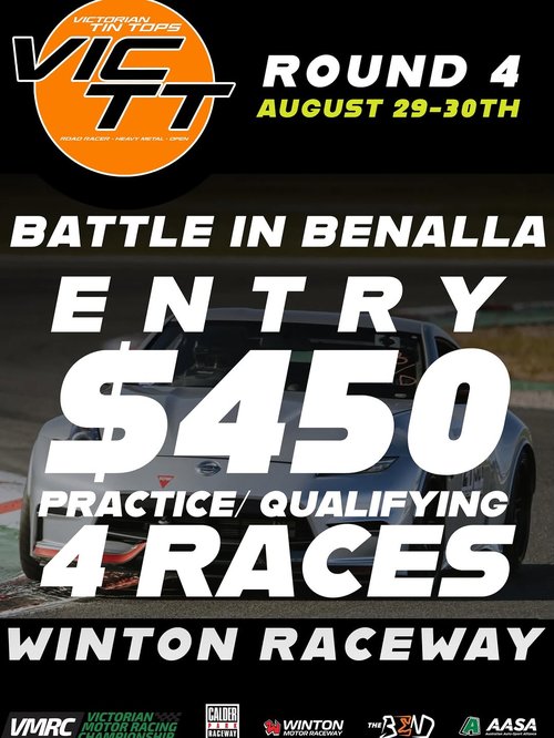 Victorian Tin Tops Round 4: Battle in Benalla — JDM/Muscle track day in Melbourne, VIC on Saturday 29 August 2026