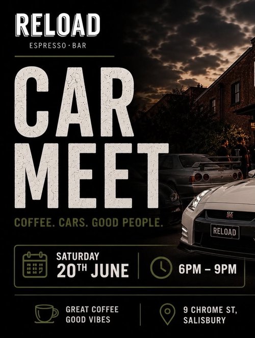 Reload Car Meet — JDM car meet in Brisbane, QLD on Saturday 20 June 2026