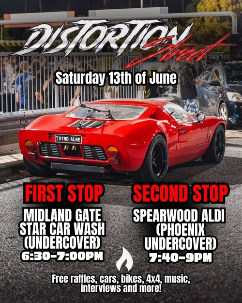 Distortion Street Cruise — 4x4 car meet in Perth, WA on Saturday 13 June 2026
