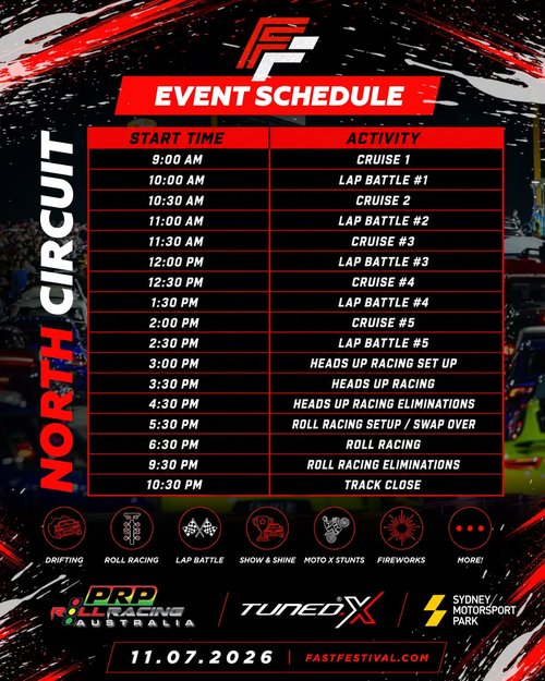 Fast Festival — JDM/Muscle spectator event in Sydney, NSW on Saturday 11 July 2026