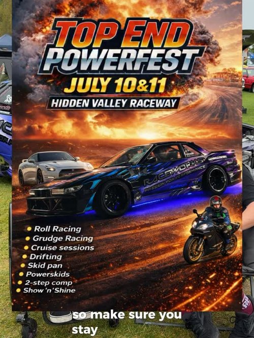 Top End Powerfest — JDM/Muscle spectator event in Darwin, NT on Friday 10 July 2026