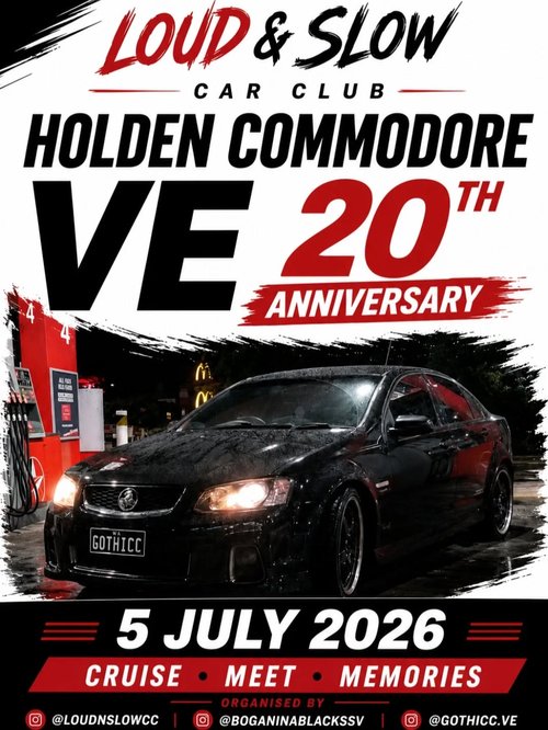 Holden Commodore VE 20th Anniversary — Muscle/Stance car meet in Perth, WA on Sunday 5 July 2026