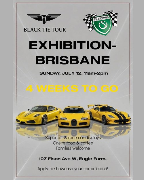 Exhibition-Brisbane — Exotic car meet in Brisbane, QLD on Sunday 12 July 2026