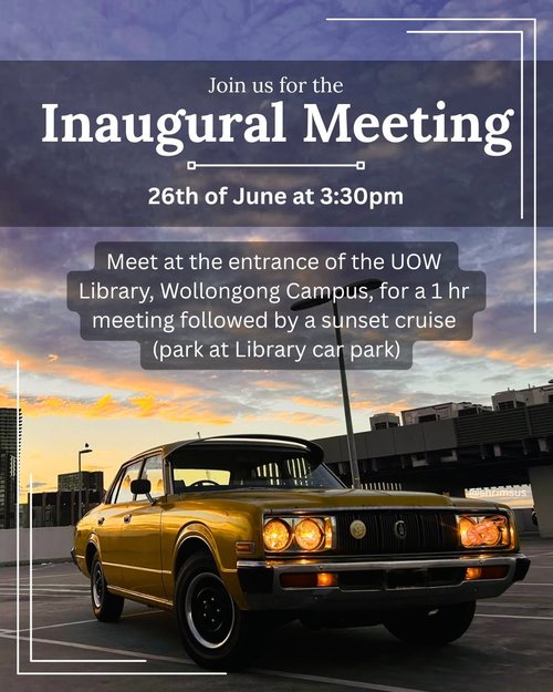 Inaugural Meeting — car meet in Wollongong, NSW on Friday 26 June 2026
