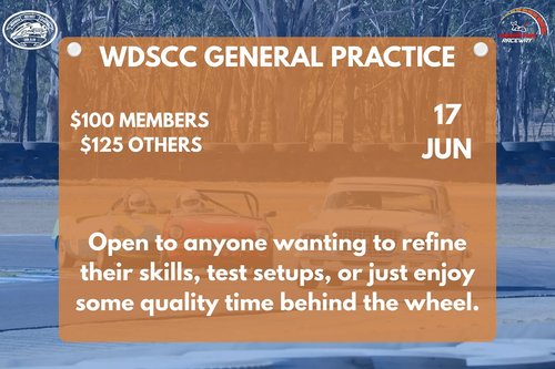 WDSCC General Practice — Muscle track day in Brisbane, QLD on Wednesday 17 June 2026