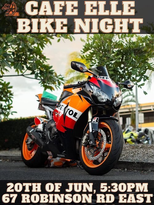Cafe Elle Bike Night — car meet in Brisbane, QLD on Saturday 20 June 2026