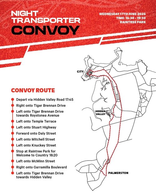 Night Transporter Convoy — Exotic/Muscle spectator event in Darwin, NT on Wednesday 17 June 2026