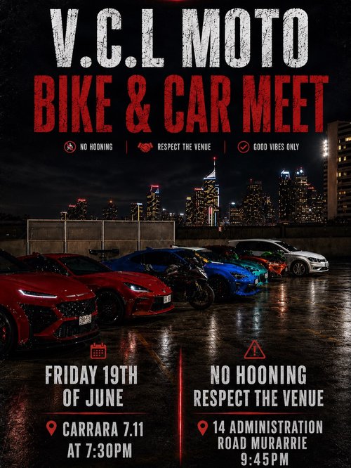 V.C.L MOTO Bike & Car Meet — JDM car meet in Gold Coast, QLD on Friday 19 June 2026