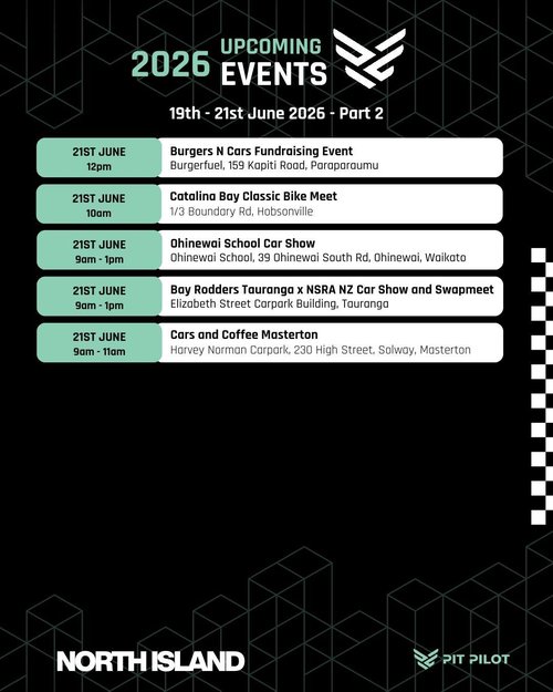 Bay Rodders Tauranga x NSRA NZ Car Show and Swapmeet — Classic car meet in International on Sunday 21 June 2026