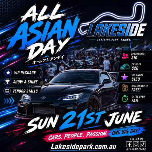 All Asian Day — JDM/Muscle spectator event in Brisbane, QLD on Sunday 21 June 2026