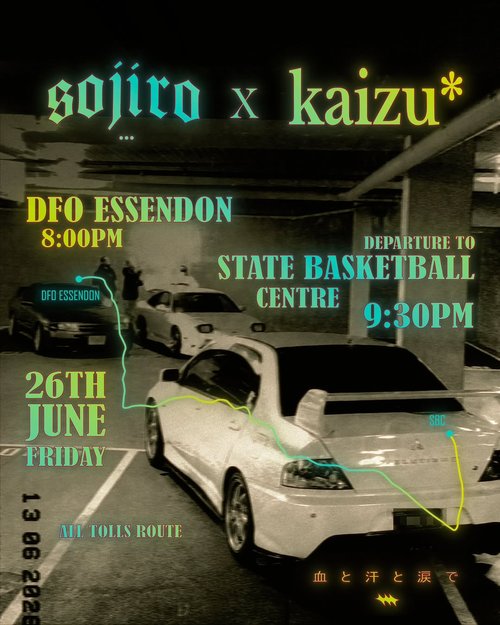 Sojiro x Kaizu Collab Cruise — JDM car meet in Melbourne, VIC on Friday 26 June 2026