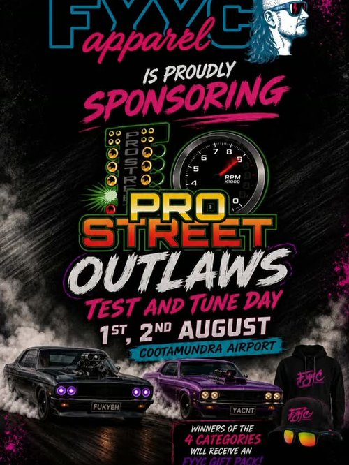 Pro Street Outlaws Test and Tune Day — Classic/Muscle track day in Sydney, NSW on Saturday 1 August 2026