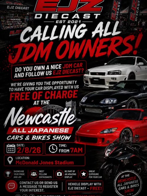 All Japanese Cars & Bikes Show — JDM car meet in Newcastle, NSW on Sunday 26 July 2026