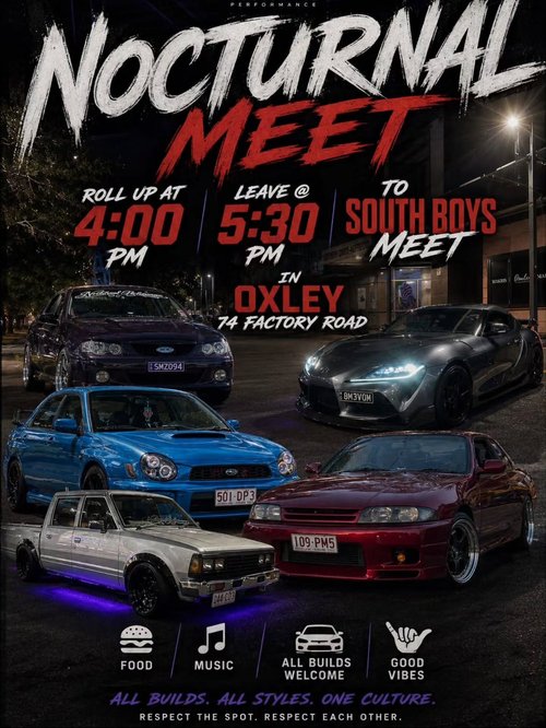 Nocturnal Meet — JDM car meet in Brisbane, QLD on Saturday 18 July 2026