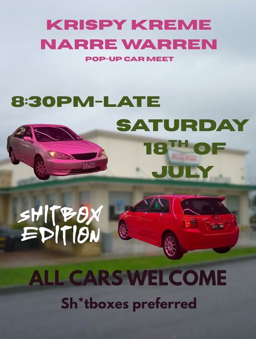 Krispy Kreme Narre Warren Pop-Up Car Meet — JDM car meet in Melbourne, VIC on Saturday 18 July 2026