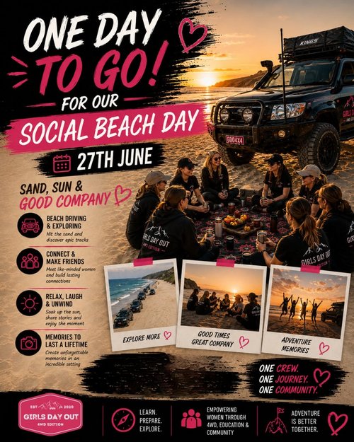 Social Beach Day — 4x4 car meet in Sunshine Coast, QLD on Saturday 27 June 2026