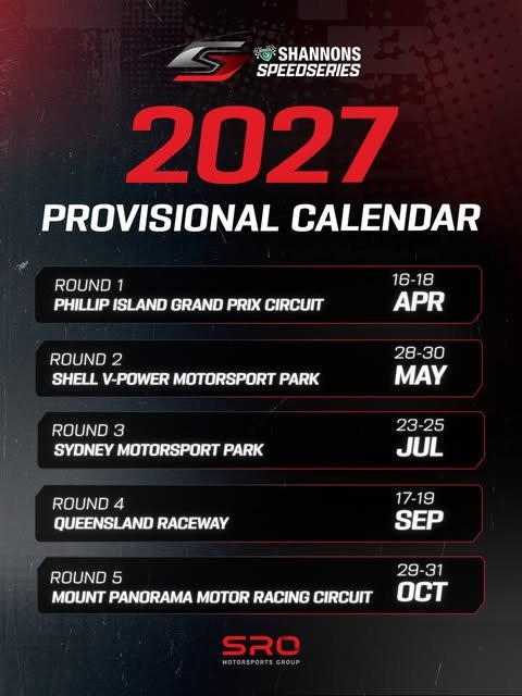 Shannons SpeedSeries: Round 5 — spectator event in Bathurst, NSW on Friday 29 October 2027
