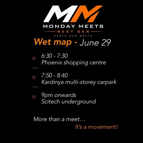 Monday Meets Next Gen — car meet in Perth, WA on Monday 29 June 2026