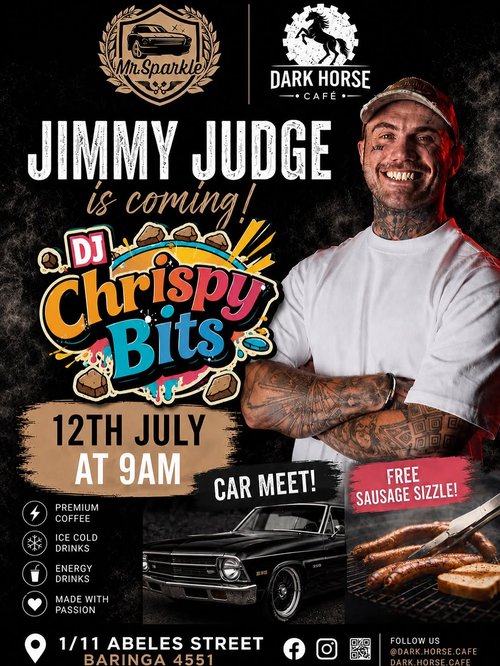 Jimmy Judge is coming! Car Meet — Muscle car meet in Sunshine Coast, QLD on Sunday 12 July 2026