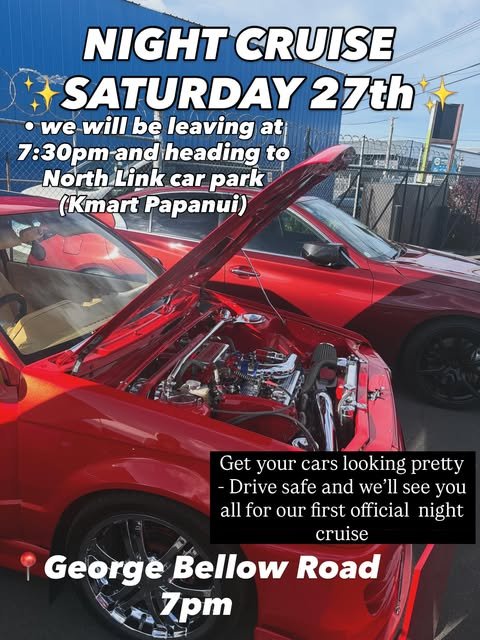First Official Night Cruise — car meet in International on Saturday 27 June 2026