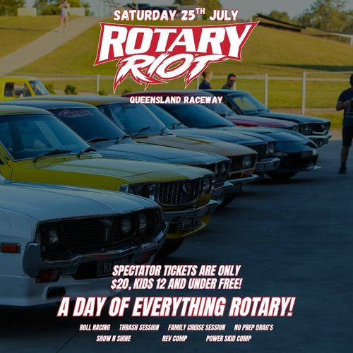 Rotary Riot — JDM spectator event in Brisbane, QLD on Saturday 25 July 2026
