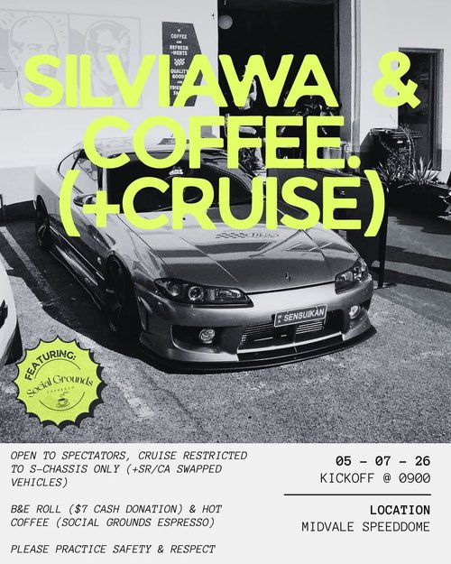 SILVIAWA & COFFEE (+CRUISE) — JDM/Stance car meet in Perth, WA on Sunday 5 July 2026
