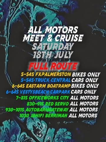 All Motors Meet & Cruise — car meet in Darwin, NT on Saturday 18 July 2026