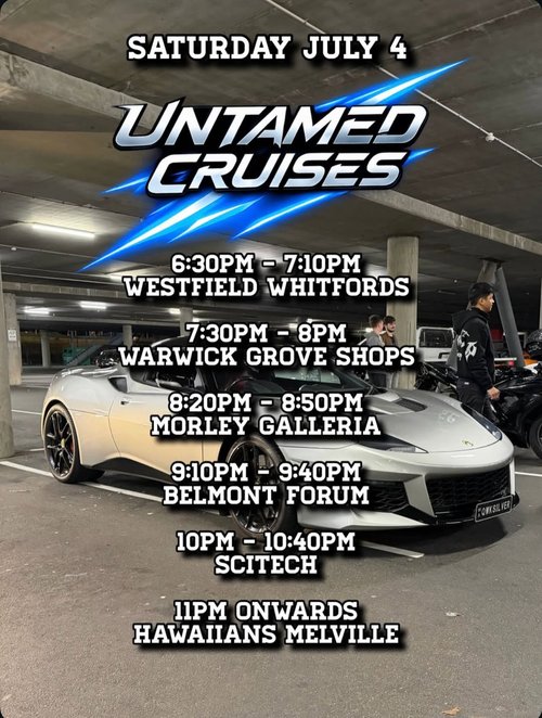 Untamed Cruises — Muscle car meet in Perth, WA on Saturday 4 July 2026