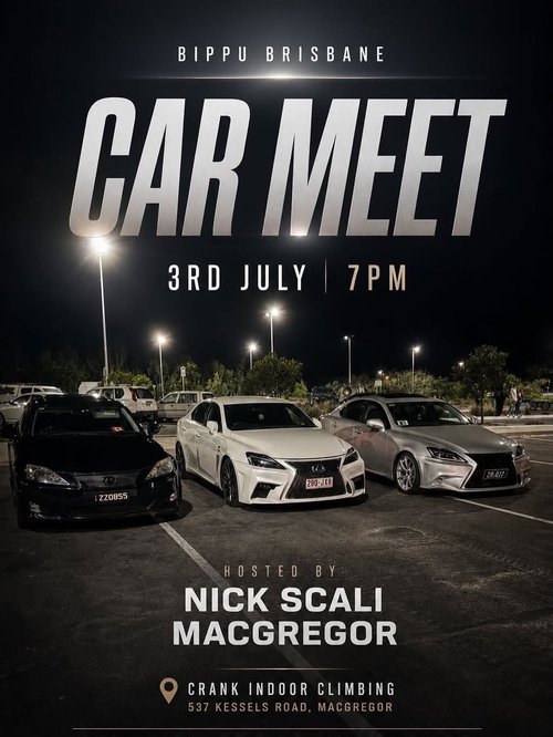 Bippu Brisbane Car Meet — JDM/Stance car meet in Brisbane, QLD on Friday 3 July 2026