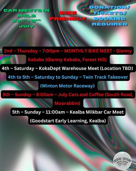 Kealba Milkbar Car Meet — car meet in Melbourne, VIC on Sunday 5 July 2026
