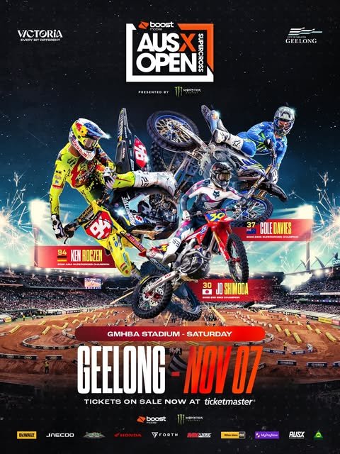 AUSX OPEN Supercross — spectator event in Geelong, VIC on Saturday 7 November 2026
