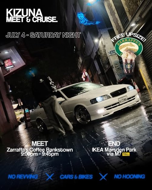 Kizuna Meet & Cruise — JDM car meet in Sydney, NSW on Saturday 4 July 2026