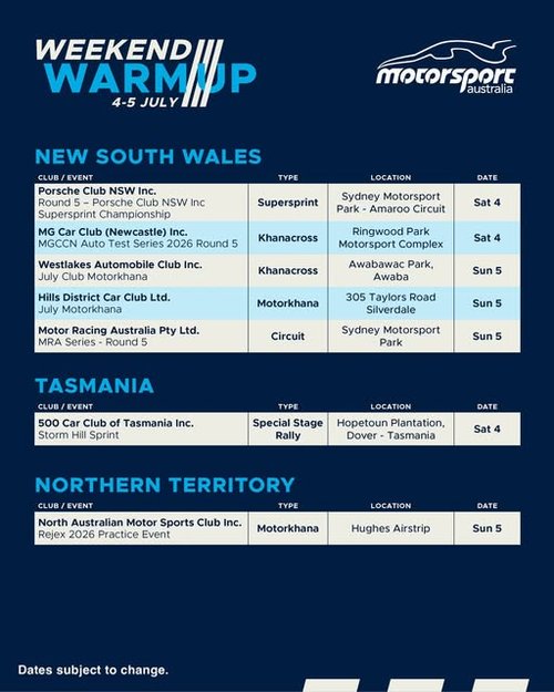 Porsche Club NSW Inc Supersprint Championship Round 5 — Euro track day in Sydney, NSW on Saturday 4 July 2026